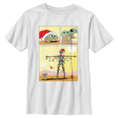 Boy's Star Wars: The Mandalorian Ig-11 Christmas Tree Comic T-shirt ...