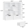 Kids Bookshelf with 8 Cubbies & 2 Movable Drawers, Multifunctional Toy Storage Organizer, White - 2 of 4