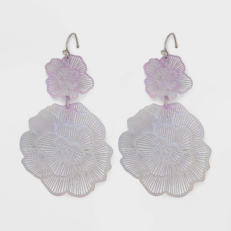 Filigree Rose Floral Drop Earrings - Wild Fable&#8482; Lilac Purple, 1 of 5