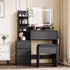 Vanity Desk With Mirror and LED Lights, 36-Inch Makeup Vanity Desk, Power Outlet, USB Ports, Stool - 3 of 4
