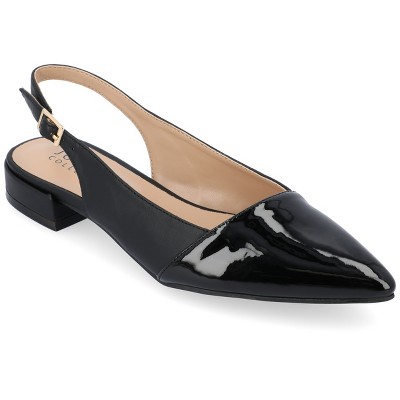 Journee Collection Womens Bertie Sling Back Two Tone Pointed Toe Flats