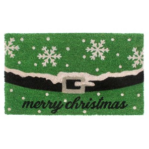 RugSmith Green Machine Tufted Holiday Merry Christmas Snow flakes Doormat - 1 of 4