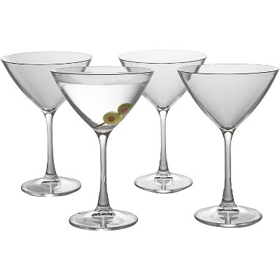 Set of 4 Clear Tritan Unbreakable Martini Glasses