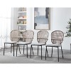NicBex Set of 4 Rattan Backrest Dining Chair Modern Upholstered Padded Seat Side Chair with Metal Legs for Dining Room - 4 of 4