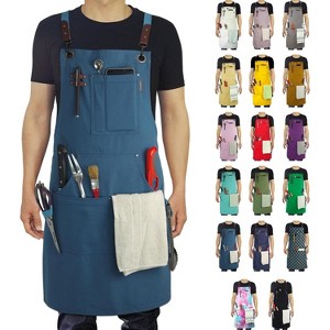 Heavy-Duty Multi-Pocket Canvas Apron - for Gardening, Painting, BBQ, Carpentry & More, Adjustable Sizes M to XXL for All Professions - 1 of 4