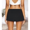 FIONECA Women's Low Waist Micro Mini Skorts Skirts with Built-in Shorts Stretch Black Skirt Basic Summer Outfits - 3 of 4