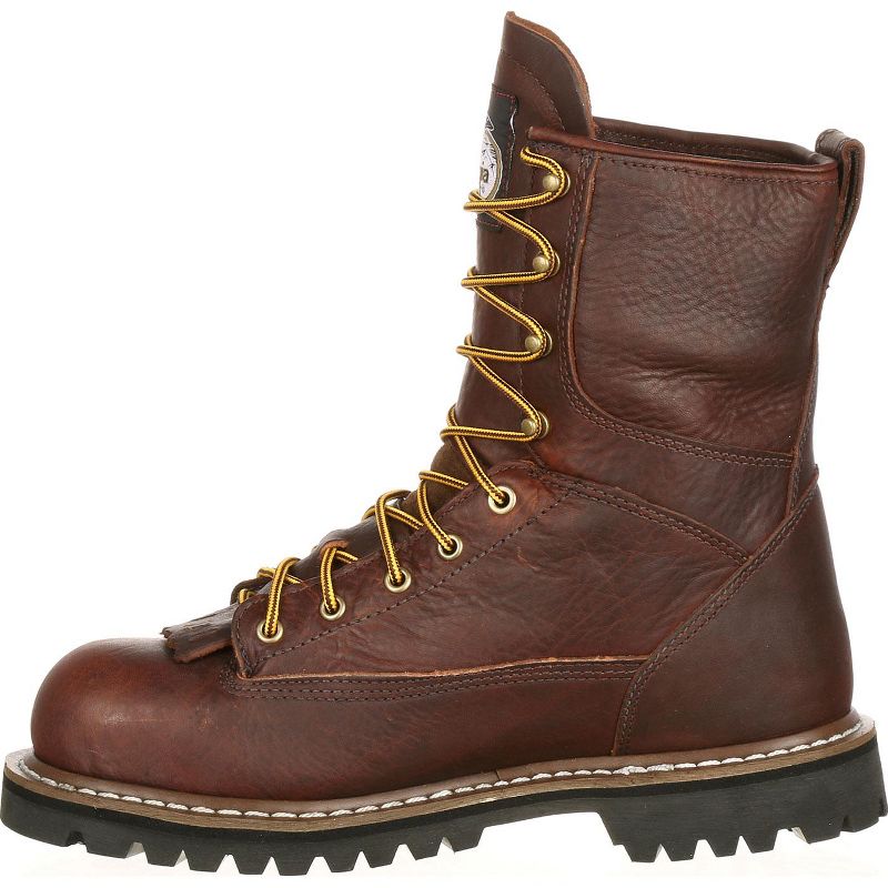Men's Brown Georgia Boot Steel Toe Waterproof Lace-To-Toe Work Boot Size 8.5, 6 of 9