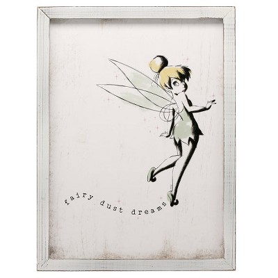 Image of Open Road Brands Tinker Bell - Rustic Wood Framed Wall Decor