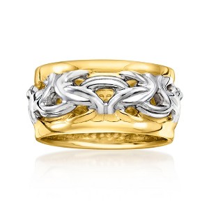 Ross-Simons Italian 2-Tone Sterling Silver Byzantine Ring - 1 of 4