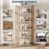 6 Tier Industrial Bookshelf, 71 Inch Tall Narrow Wooden Bookcase with Iron Frames, Compact Open Display Shelving Unit, Apartments - 4 of 4