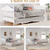Metal Twin Daybed with Pop-Up Trundle, Heavy Duty Steel Sofa Bed Frame with Lockable Casters - 3 of 4
