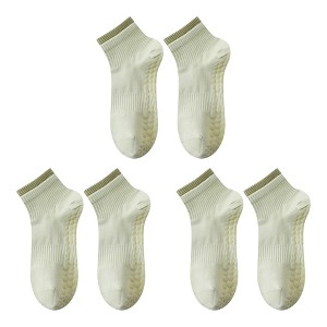 Anna-Kaci 3-Pack Women's Mid-Ankle Sports Socks with Silicone Non-Slip Grip and Breathable Comfort - 1 of 4