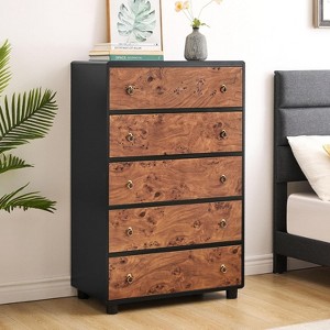 5/6/7 Drawers Dresser for Bedroom, Chest of Drawers with Vintage Circle Handle, Wood Dresser - 1 of 4