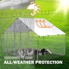 Large Metal Chicken Coop, Chicken Coop Run for Yard Outdoor Walk-in Hen House with Waterproof Cover, Farm Poultry Cage - 2 of 4