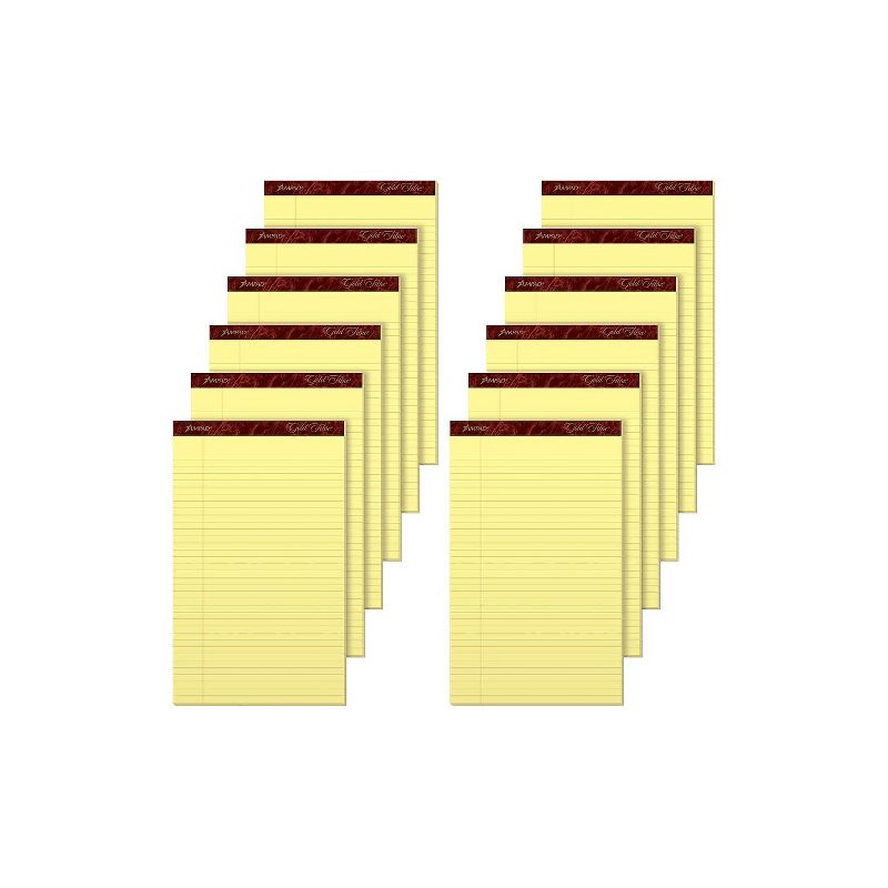 Ampad Gold Fibre Pads 8 1/2 x 14 Canary 50 Sheets Dozen 20030, 2 of 10