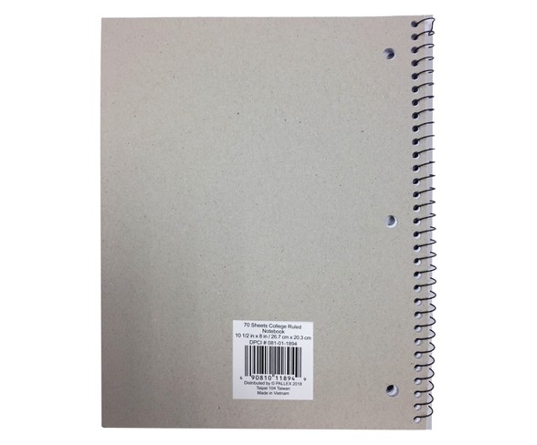 Glitter Spiral Notebook 1 Subject College Rule Silver - Pallex