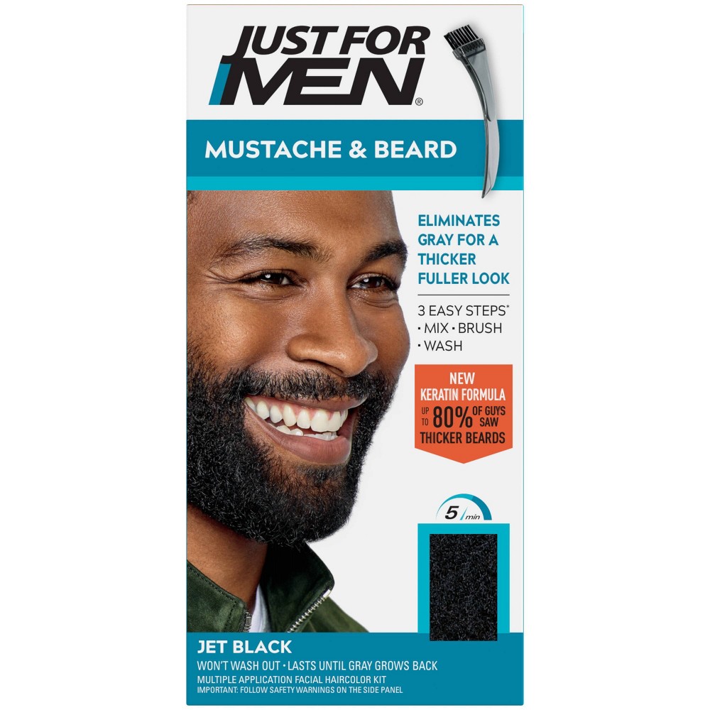 Photos - Hair Dye Just For Men Mustache & Beard Jet Black M-61 Jet Black M-60