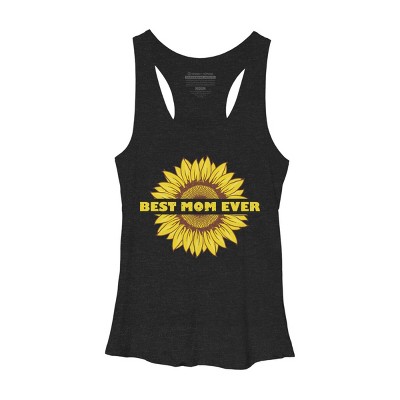 Women's Design By Humans Happy Mothers Day Best Mom Ever Sunflower By CarambaArt Racerback Tank Top