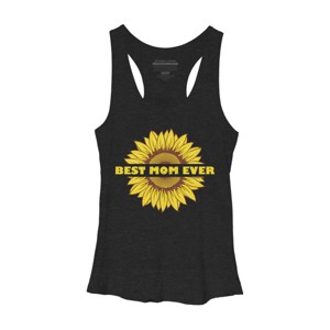 Women's Design By Humans Happy Mothers Day Best Mom Ever Sunflower By CarambaArt Racerback Tank Top - 1 of 2