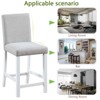 MAYEERTY Set of 4 Counter Height Barstools, Padded Seat, Dining Room Kitchen, White & Gray - 3 of 4