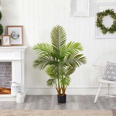 Lush Green 62" Artificial Areca Palm Tree in Nursery Planter