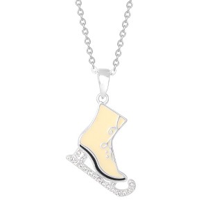 Disney Frozen Elsa Silver Plated Ice Skate Pendant, 18" - 1 of 3