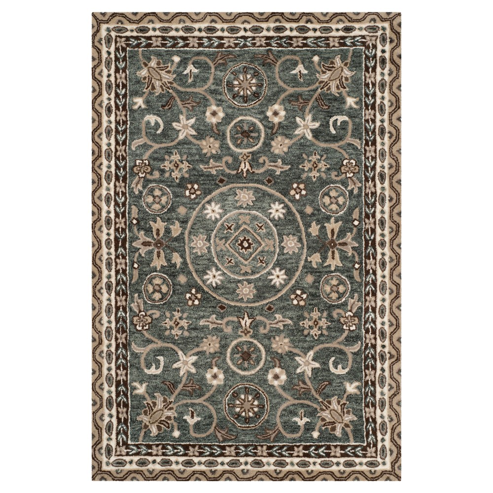 4'x6' Gray/Taupe Medallion Tufted Area Rug - Safavieh