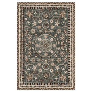 Gray/Taupe Medallion Tufted Area Rug 4