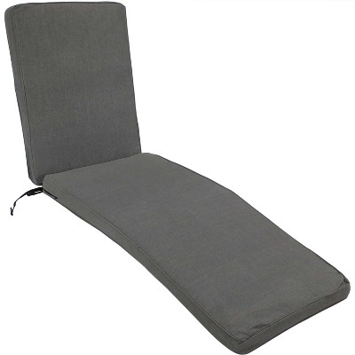 Sunnydaze Indoor/Outdoor Olefin Replacement Patio Chaise Lounge Chair Seat Cushion - 72" x 21" - Gray