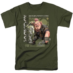 Star Trek Prodigy Jankom Pog We'Ve Got Phasers, Baby! Adult T-Shirt Military Green - 1 of 4
