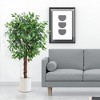 Whizmax Artificial Ficus, Fake Ficus Silk Tree with Natural Wood Trunk in Plastic Nursery Pot for Indoor Outdoor House Living Room Office - 3 of 4