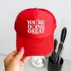Simply Sage Market S.W.Smiley You're Doing Great Smiley Foam Trucker Hat - Adult - Red - 3 of 4