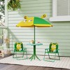 Qaba Kids Picnic Table and Chair Set, Outdoor Activity Table with 2 Foldable Chairs, Removable Umbrella, for Backyard, Garden - 3 of 4