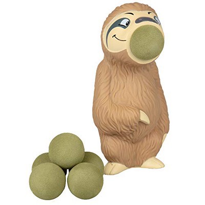 Hog Wild Sloth Ball Popper Toy - Includes 4 Soft Foam Balls - Launcher Safe for Indoor/Outdoor Play - Party Favor Gift for Kids, Girls, Boys Ages 5+
