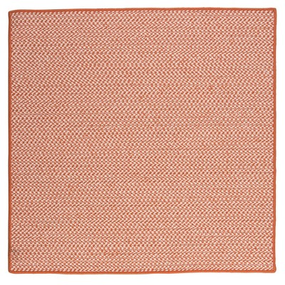 Colonial Mills Outdoor Houndstooth Tweed Braided Rug, Orange 5' square, Square Shape