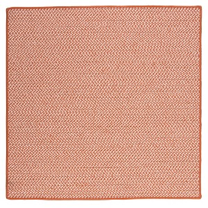 Colonial Mills Outdoor Houndstooth Tweed Braided Rug, Orange 5' square, Square Shape - 1 of 3