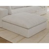 PAGED 35" Chenille Wooden Ottoman, Modern Sectional Sofa Footstool Module with High-density Sponge, Vanity Chair for Living Room, Bedroom - 2 of 4
