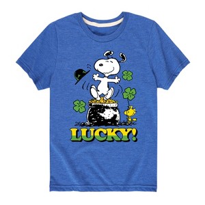 Boys' - Peanuts - Lucky Snoopy Short Sleeve Graphic T-Shirt - 1 of 4