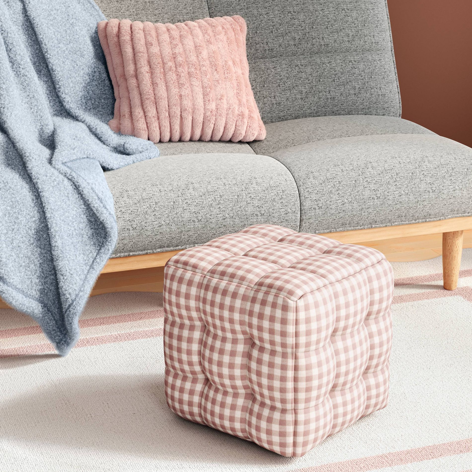 Tufted Gingham Ottoman - Room Essentials™