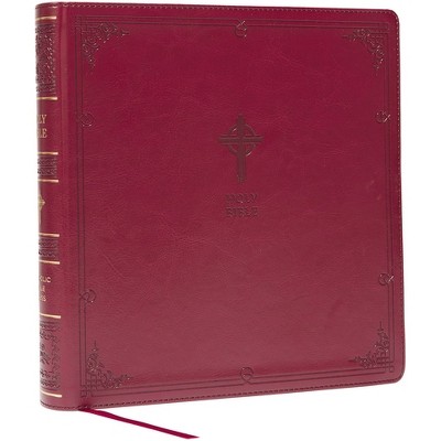 Nabre XL, Catholic Edition, Leathersoft, Burgundy, Comfort Print - by  Catholic Bible Press (Leather Bound)