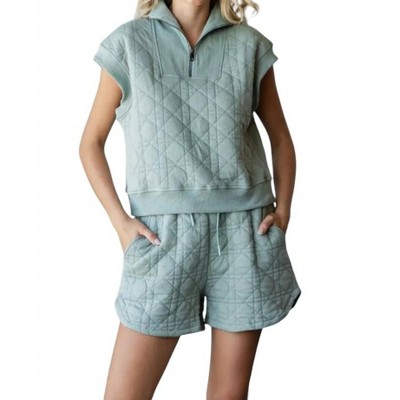 Women's Textured Half Zip Pullover Top - entro