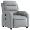 vidaXL Light Gray Fabric Massage Recliner Chair with Side Pocket and Manual Adjustability for Living Room Comfort - 4 of 4