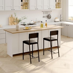 Dining Chairs, Dining Chairs with PU Cushion, Kitchen Breakfast Chairs, 26" Tall Counter Bar Stools, 330Lbs Weight Capacity, for Kitchen - 1 of 4