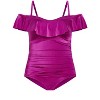 Women's Plus Size Ingrid Ruffle 1 Piece - magenta purple | CITY CHIC - 3 of 4