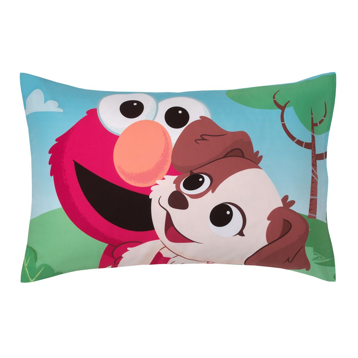 Sesame Street Furry Friends Blue, Green and Red Elmo and Puppy 4 Piece Toddler Bed Set - thumbnail 5