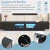 PAGED Versatile TV Stand Elegant TV Console Table with Fluted Glass Doors & Tempered Glass Shelf for Living Room, Bedroom - 4 of 4