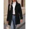 Coolmee Women's Winter Classic Outwear Overcoat with Pockets Casual Mid-thigh Single Breasted Pea Coat - 2 of 4