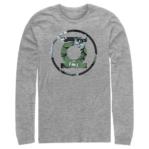 Men's Green Lantern Green Filled Logo Long Sleeve Shirt - 1 of 4