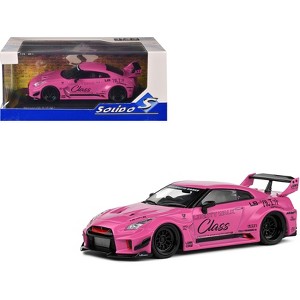 2019 Nissan GT-R (R35) LB-Silhouette Works RHD (Right Hand Drive) Pink with Graphics 1/43 Diecast Model Car by Solido - 1 of 4