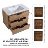 30" Floating Bathroom Vanity with Resin Sink, 30 Inch Single Sink Wall Mounted Bathroom Vanity with 3 Drawers - 2 of 4